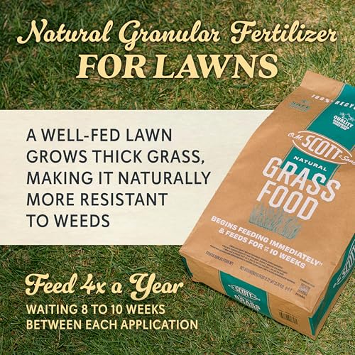 O.M. Scott and Sons Tall Fescue Blend Grass Seed, Fertilizer and Soil Improver, Naturally Crowds Out Weeds, Covers Up to 2,000 sq. ft., 8 lbs.