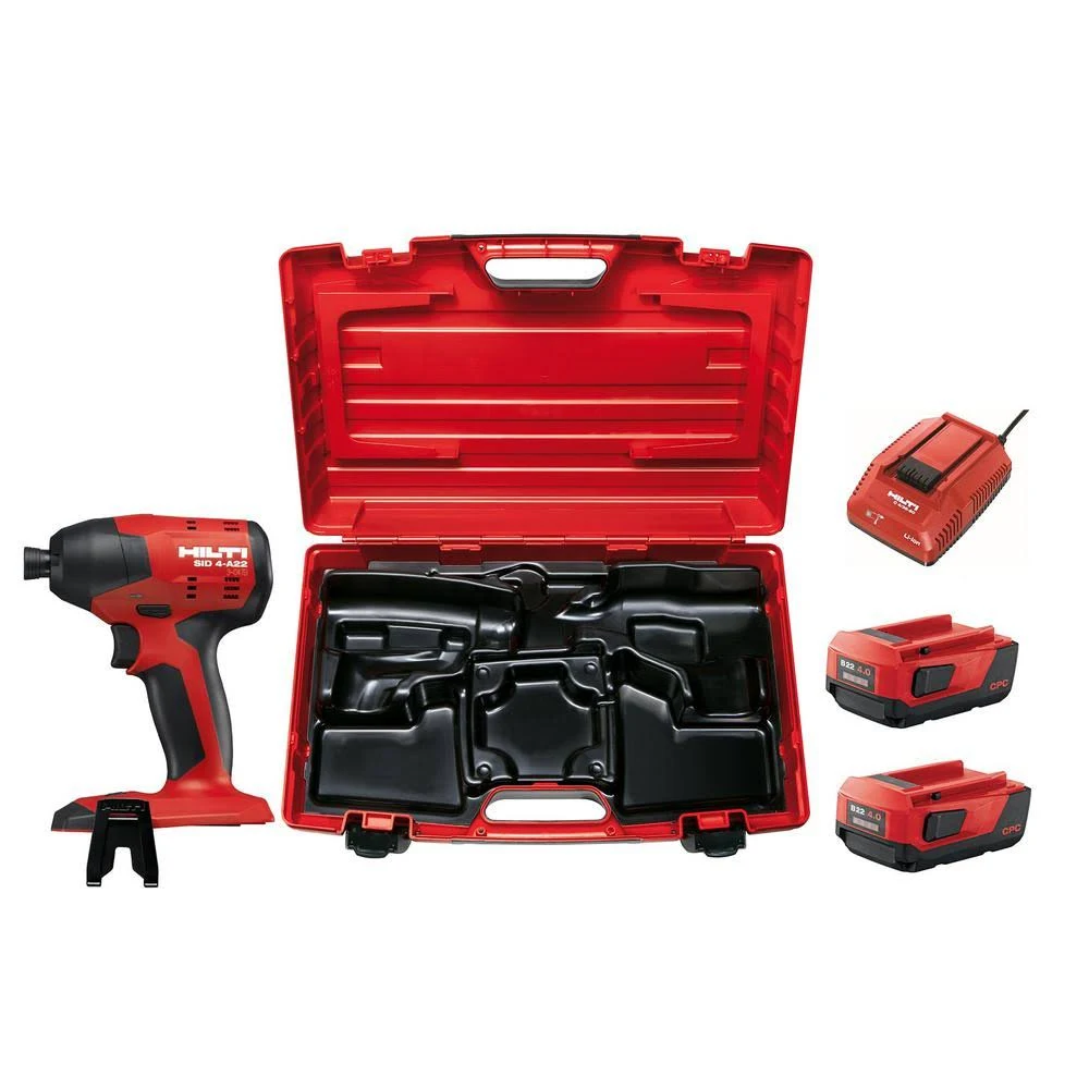 Hilti 22-Volt Lithium-Ion 1/4 in. Hex Cordless Brushless Sid 4 Impact Driver with 3 Gear Speed and Case 2W8JF76