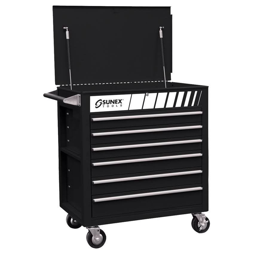 Sunex Premium Full 6-Drawer Service Cart, Green