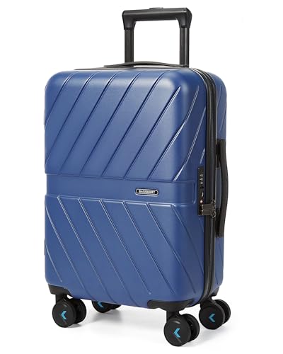 BAGSMART Carry On Luggage 22x14x9 Airline Approved With TSA Lock, 1OO% Polycarbonate Hardside Luggage with Spinner Wheels, Durable Hard Shell Carry On Suitcase 20 inch Black