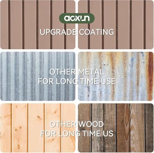 Aoxun 6.2x4 FT Shed Outdoor Storage Shed Metal Garden Shed with Lockable Doors & Slooping Roof Tool Shed Bike Shed for Backyard, Patio, Poolside (Brown)