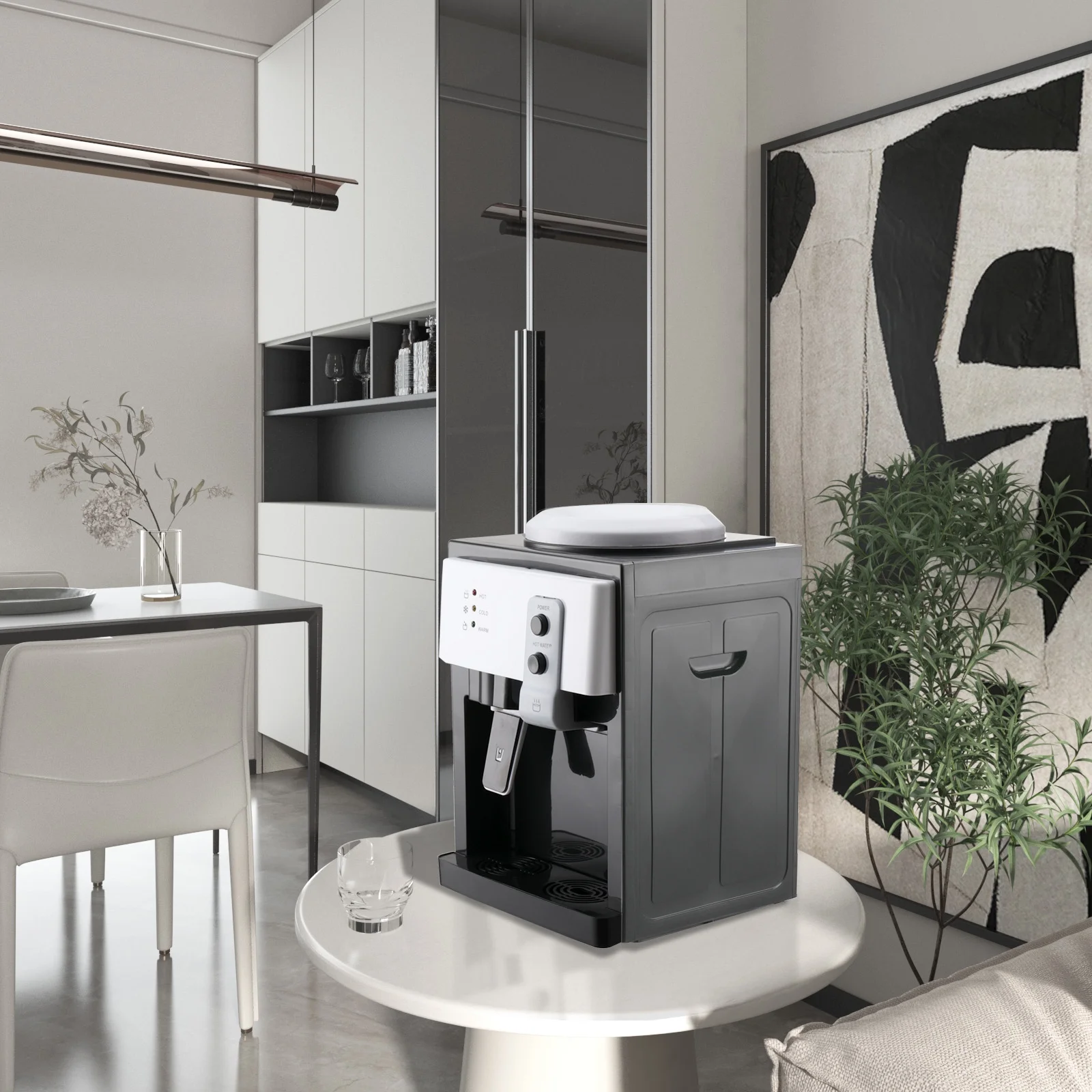 TABODD 500W Desktop Electric Hot Cold Water Cooler Dispenser Top Loading Countertop Water Dispenser for Home & Office