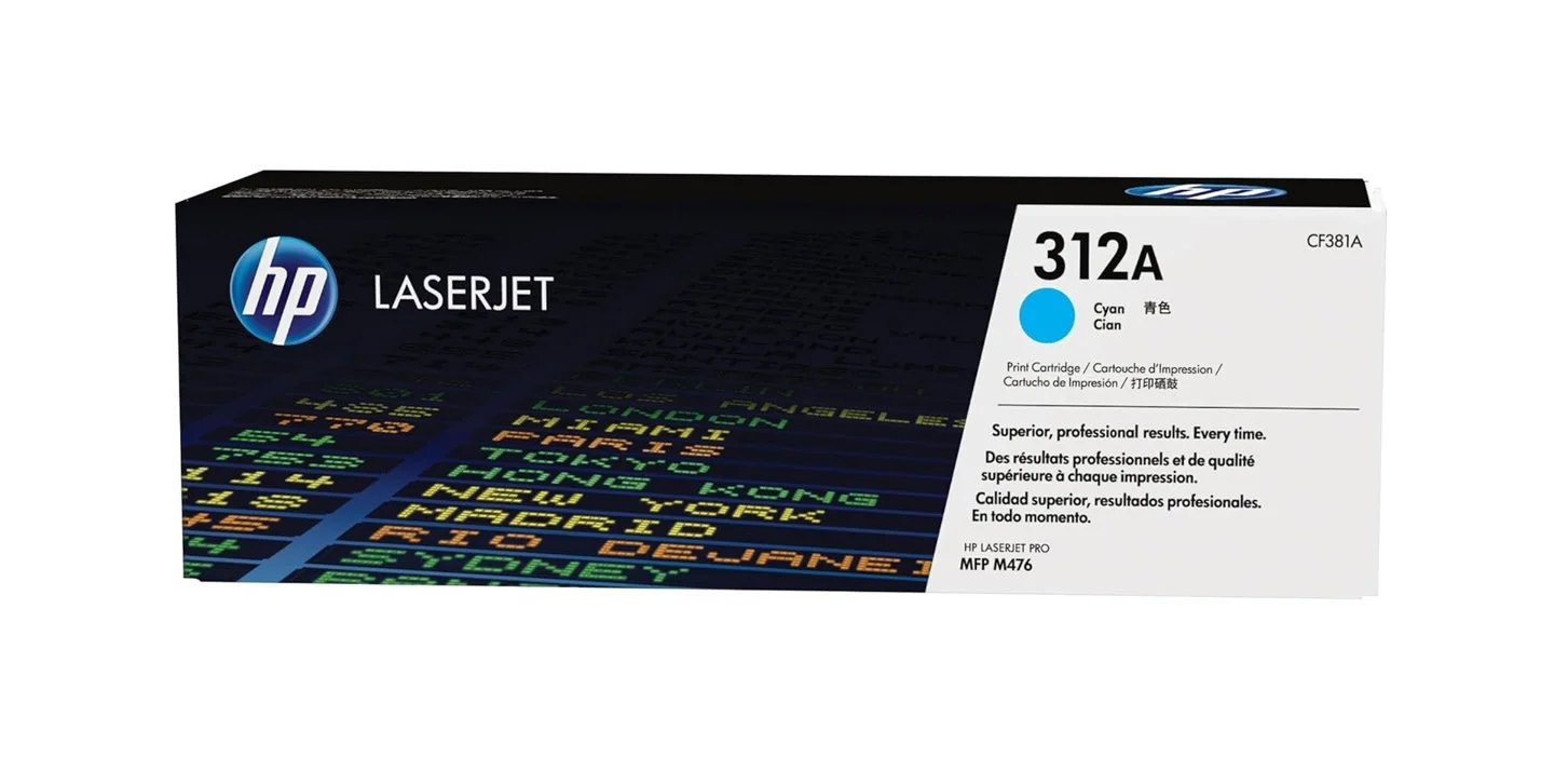HP 312A (CF381A) Toner Cartridge, Cyan