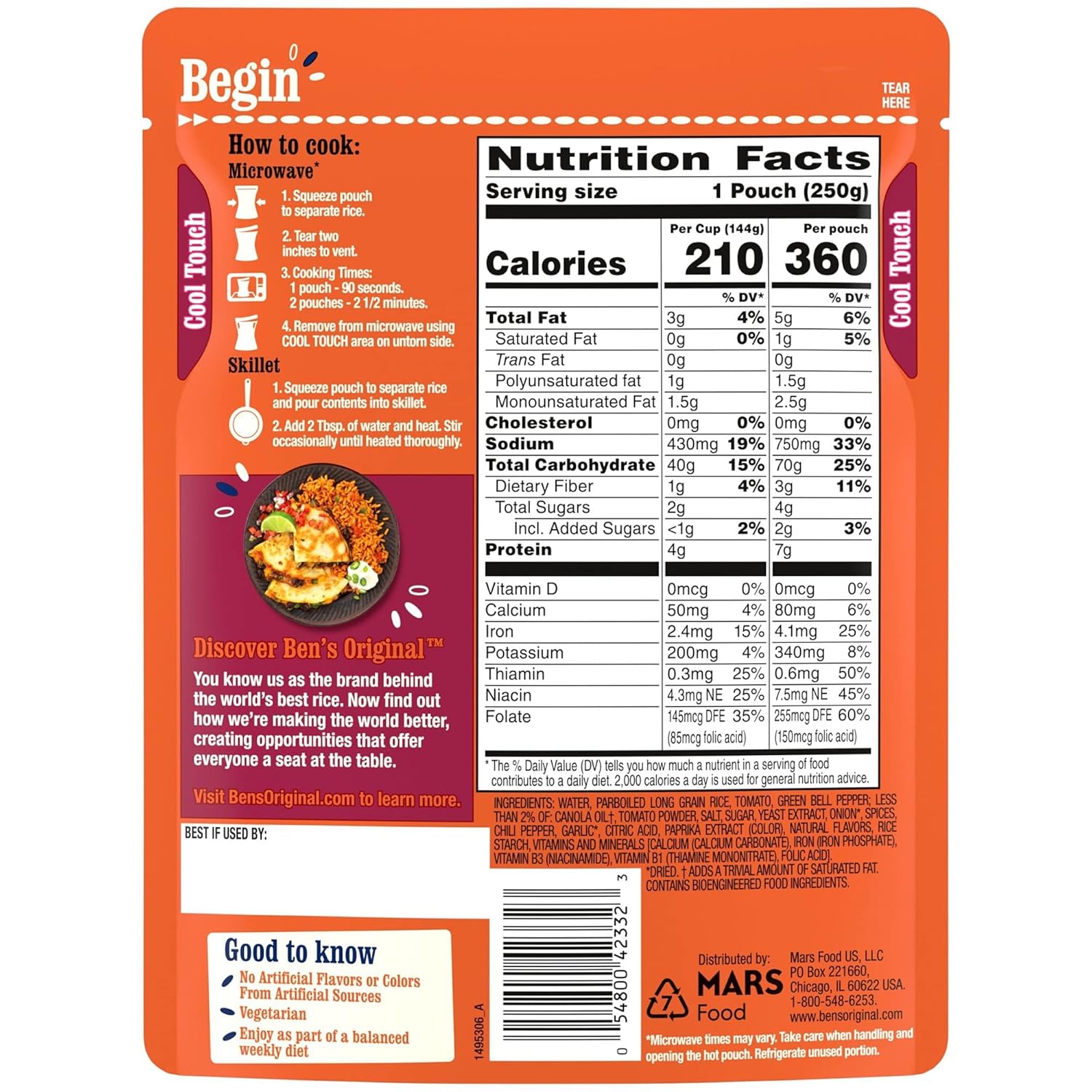 BEN'S ORIGINAL Ready Rice Pouch Spanish Style Rice, 8.8 oz. (6 Pack)