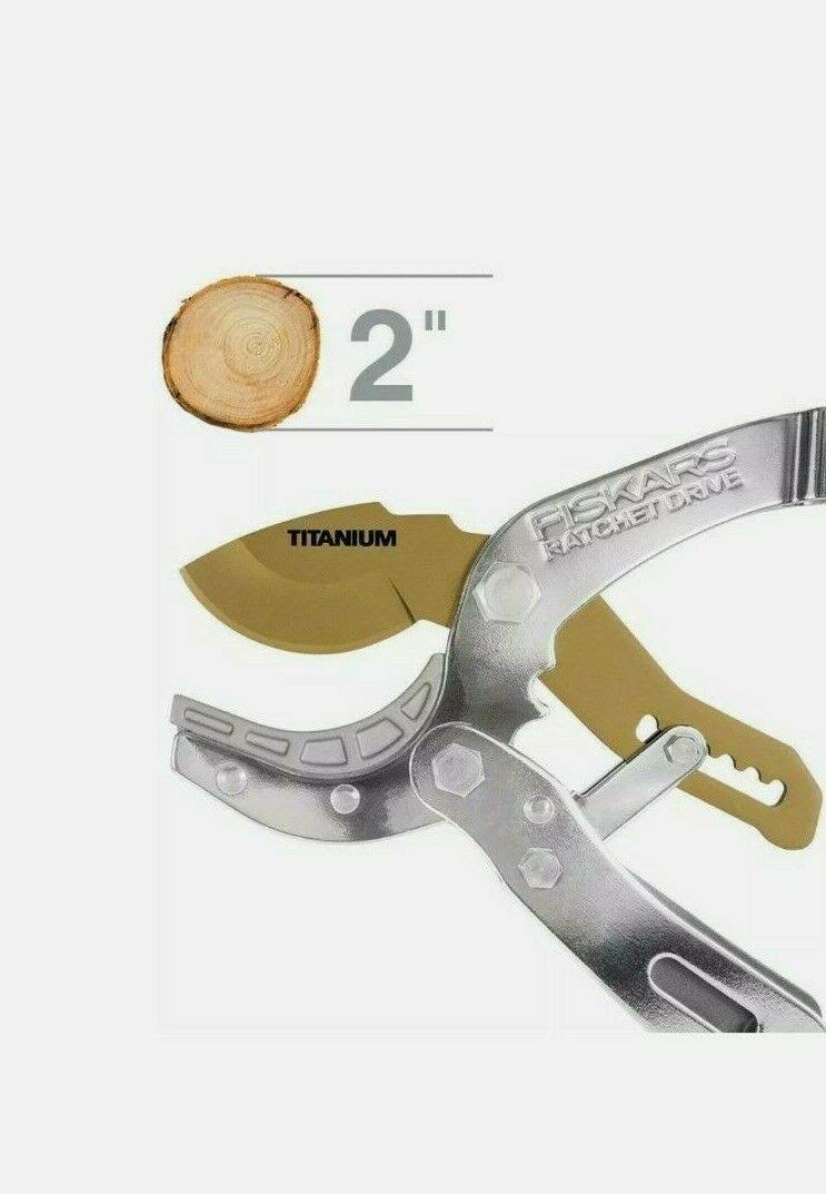 Fiskars 2 in. Cut Capacity Titanium Coated Steel Blade, 24 in. Anvil Ratcheting Lopper