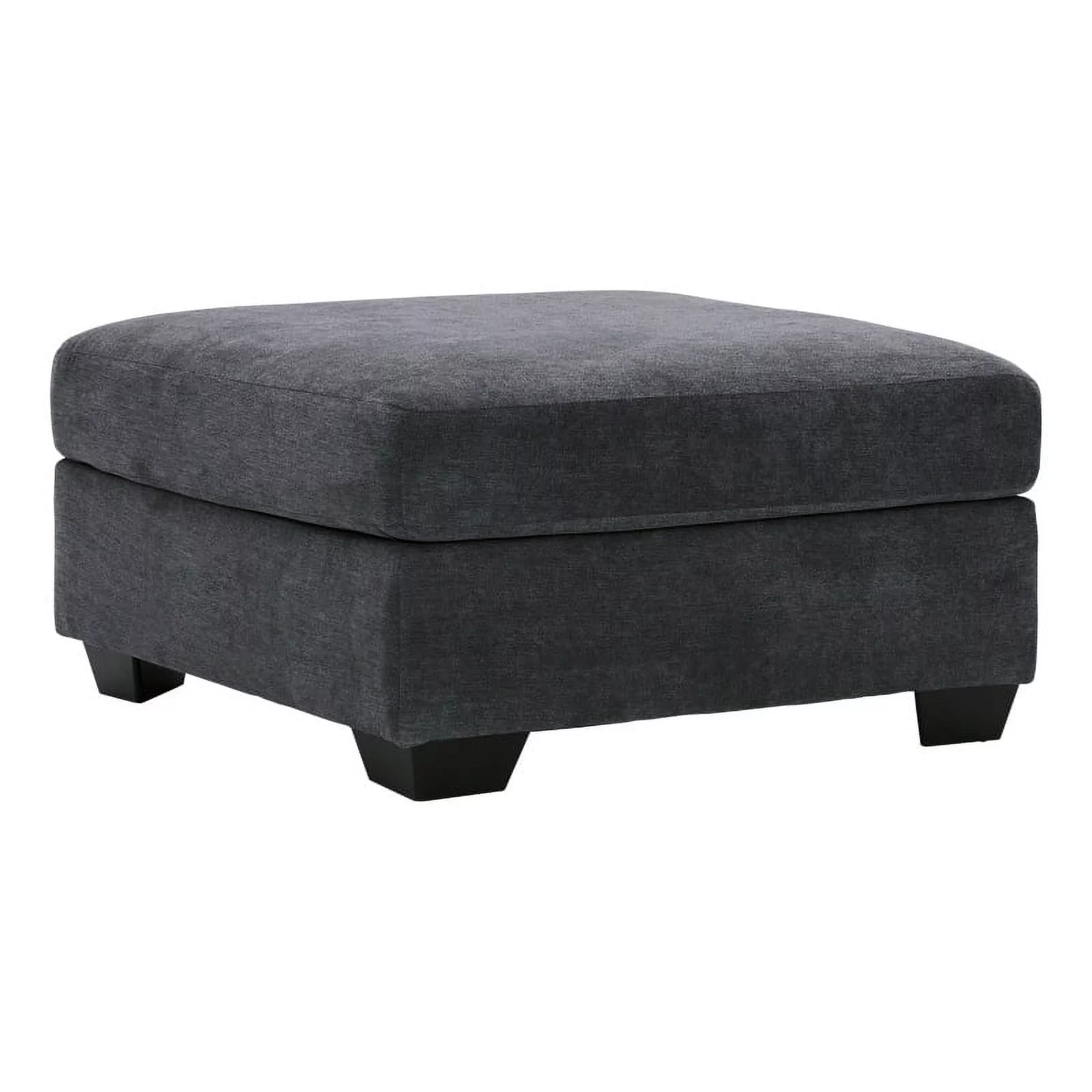 Bowery Hill Modern Fabric Oversized Accent Ottoman in Gray & Black