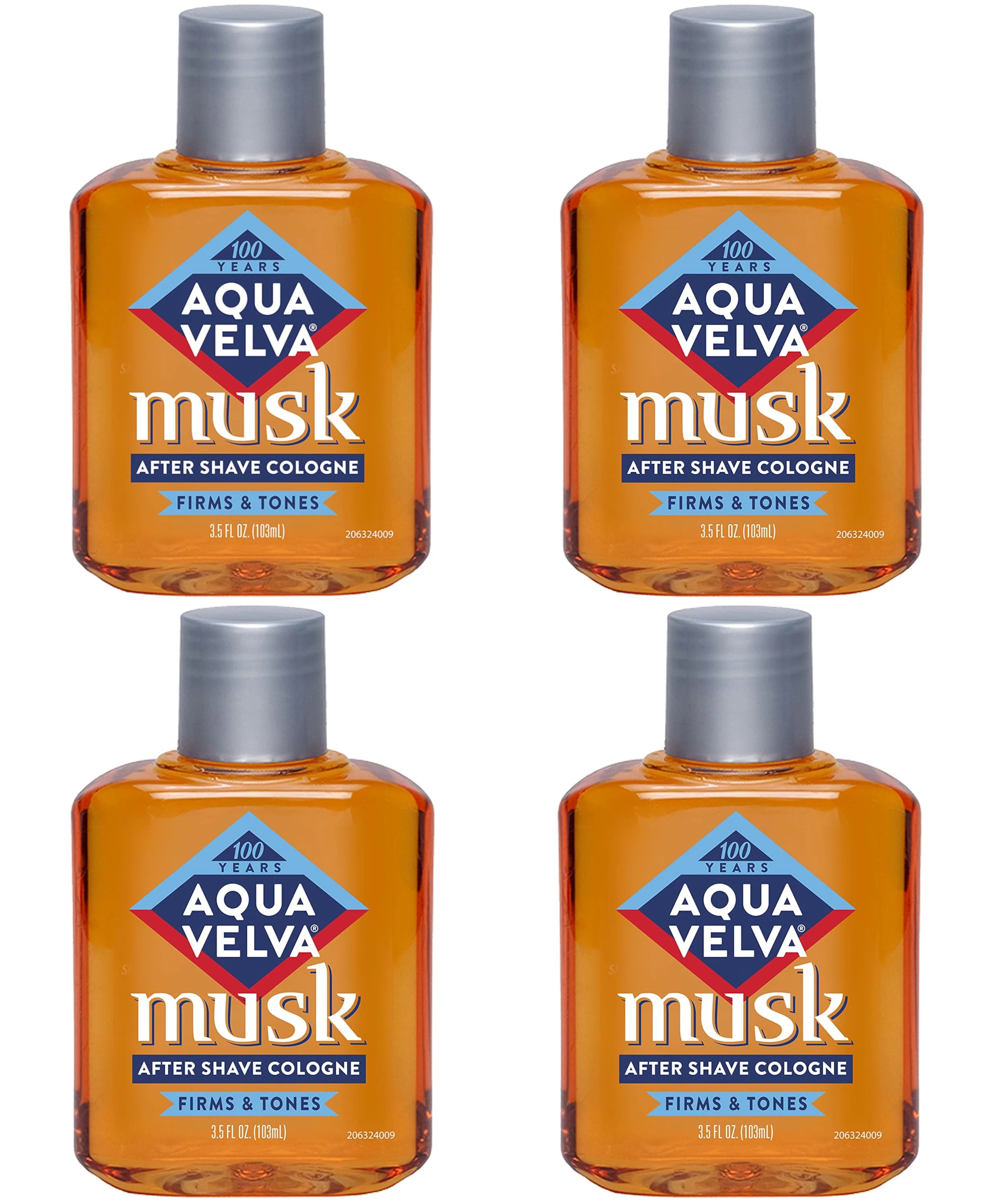 4 Pack - Aqua Velva Musk After Shave Cologne 3.50 oz