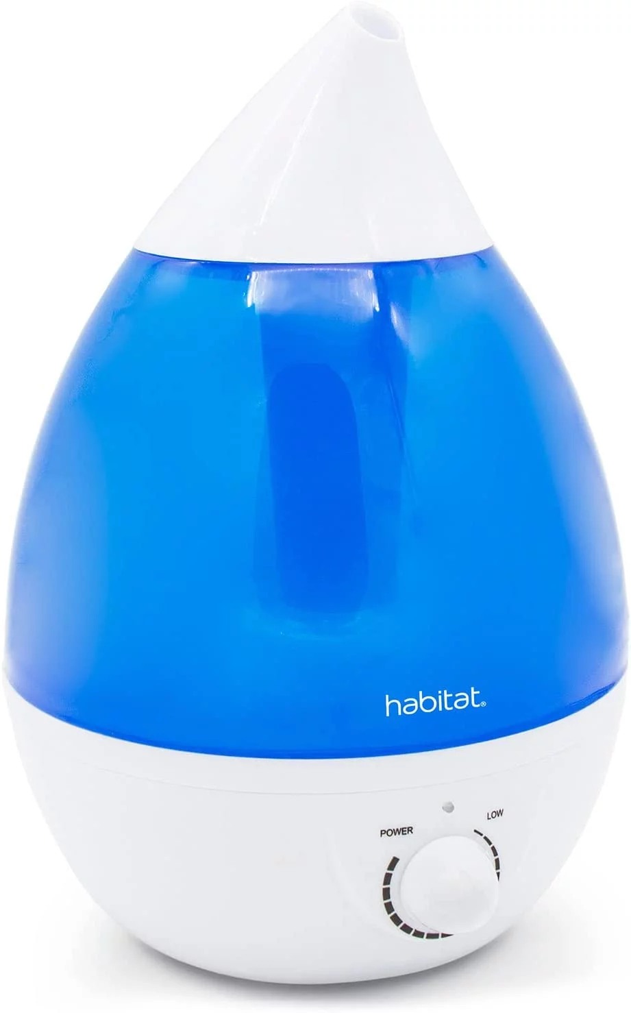 Habitat Cool Mist Ultrasonic Humidifier with Large 2.5L Tank, Whisper Quiet Humidifier with LED Light for Bedroom, 24 Hours of Continuous Mist, Blue