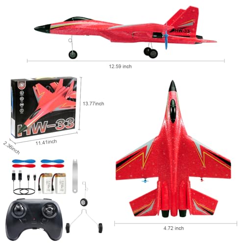 Su-27 RC Airplane,2.4GHz 2 Channel Remote Control Plane with Gyro Night Lights and 2 Batteries, Easy to Fly for Adults, Beginners and Kids Toy