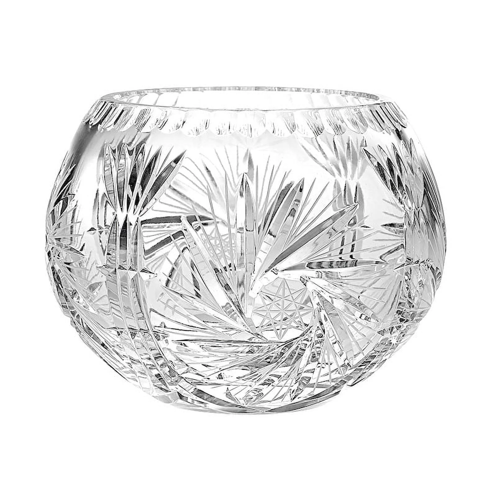 Majestic Gifts PW-120-6 Pinwheel 6 in. Crystal Rose Bowl