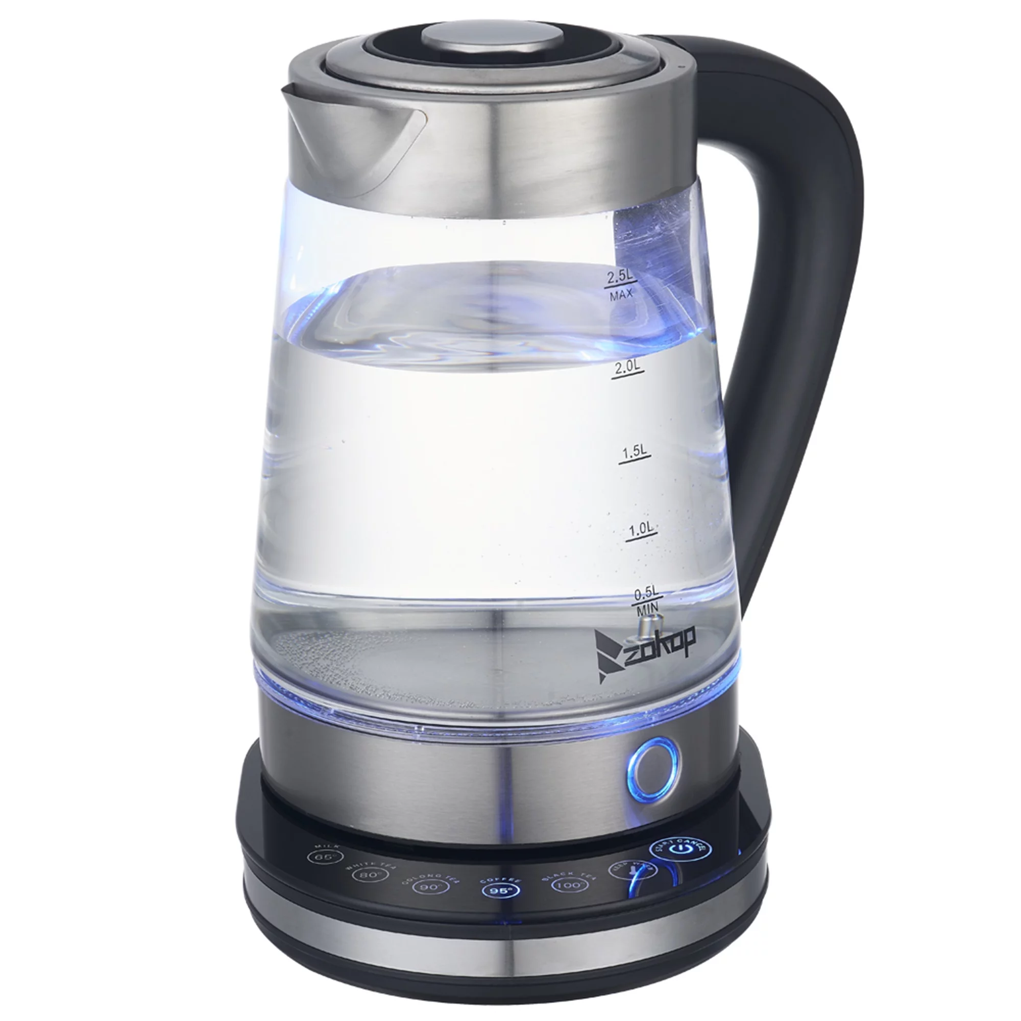Seyurigaoka Black Household Electric Glass Kettle 2.5L Stainless Steel Kettle