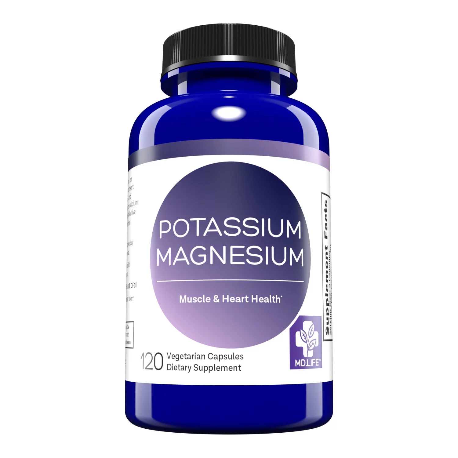 MD. Life Magnesium Potassium Supplement - 120 Ct
