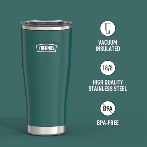 THERMOS ICON SERIES, Stainless Steel Cold Tumbler with Slide Lock, 24 Ounce, Sandstone