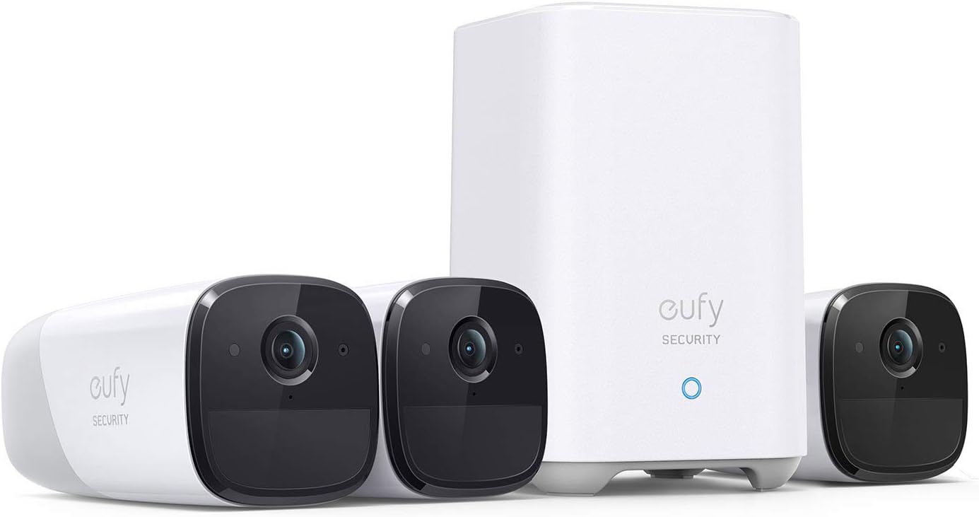 eufy Security, eufyCam 2 Pro Wireless Home Security Camera System, 3-Cam Kit, 365-Day Battery Life, 2K Resolution, HomeKit Compatibility, No Monthly Fee