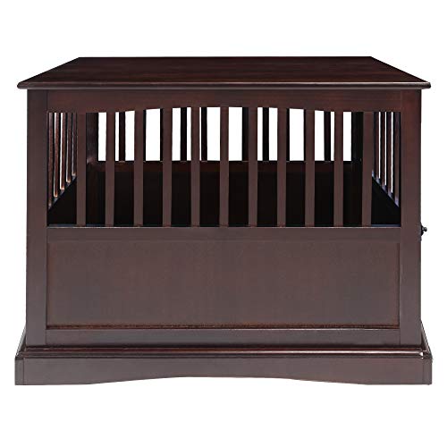 Casual Home Wooden Medium Pet Crate, End Table, Espresso