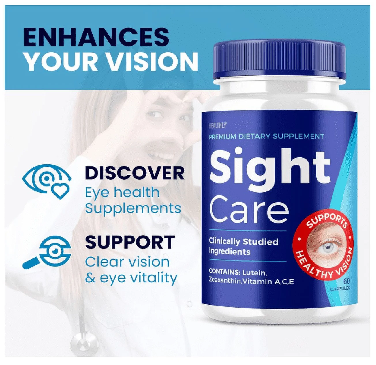 (5 Pack) Sight Care 20/20 Vision Support Vitamins Official Formula Sight Care Supplement Eye Health Formula (300 Capsules)