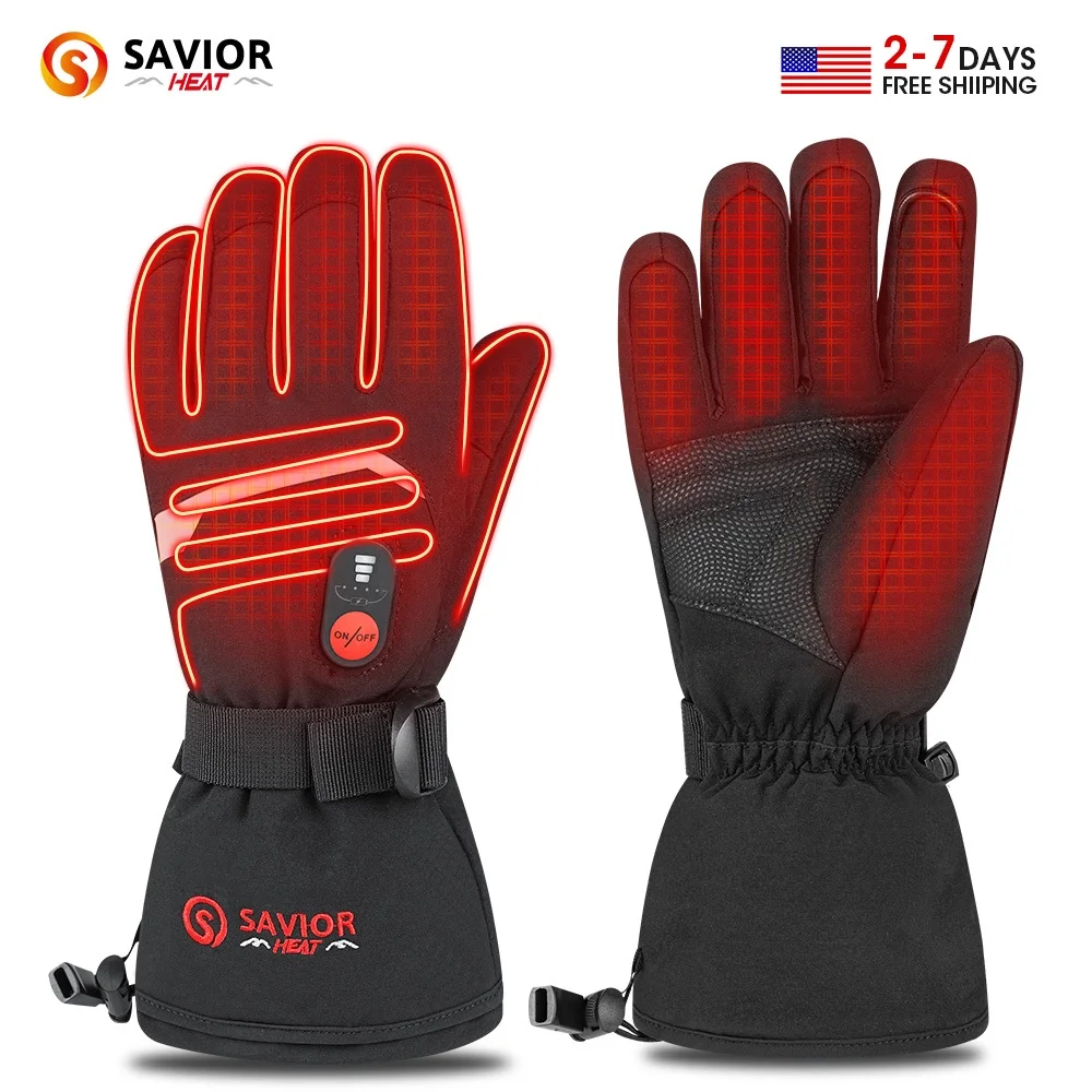 SAVIOR Heat Men Women Heated Gloves with Touchscreen for Cycling Skiing Battery Powered Gloves