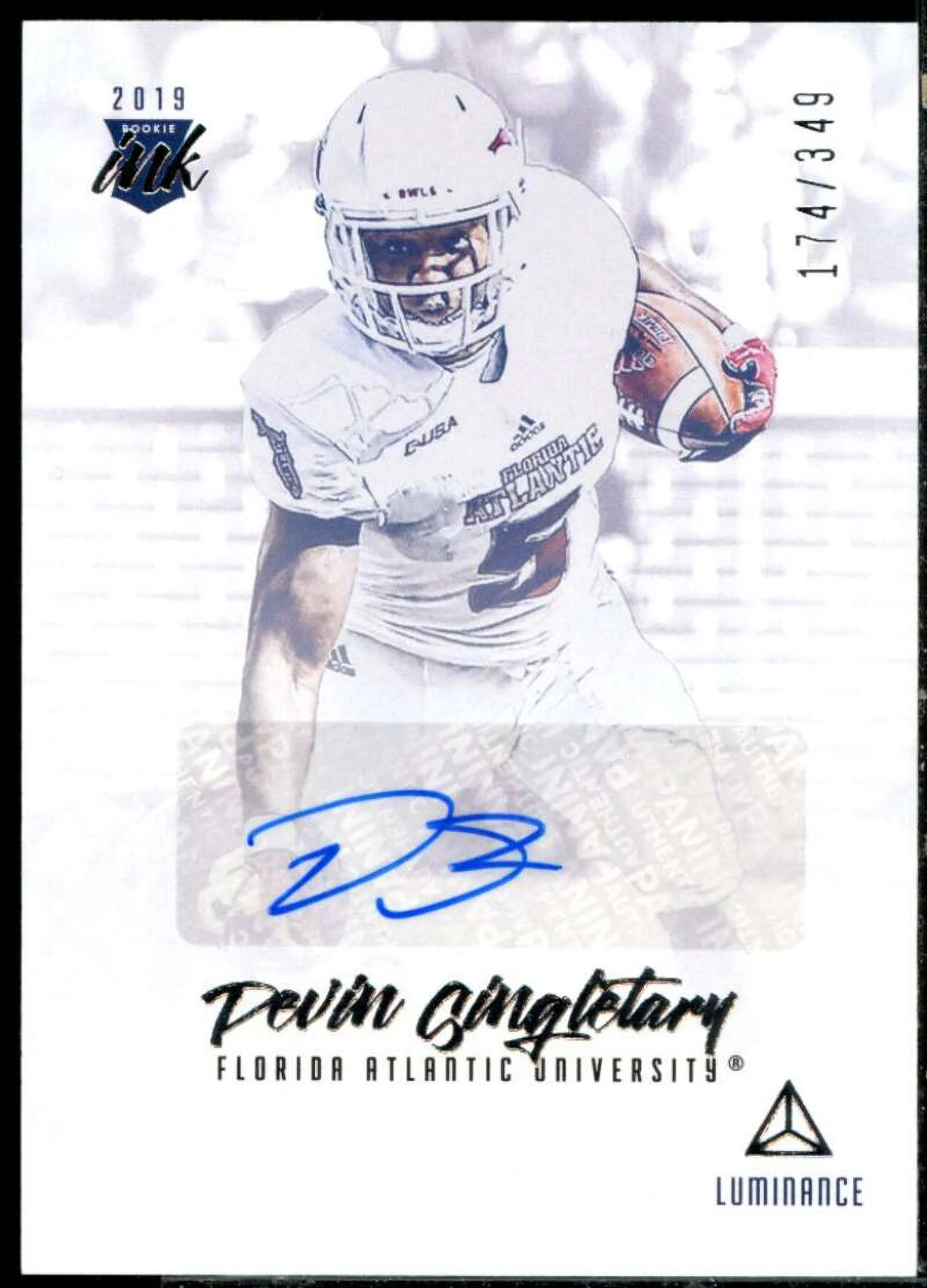 Devin Singletary Rookie Card 2019 Panini Luminance Rookie Ink #46