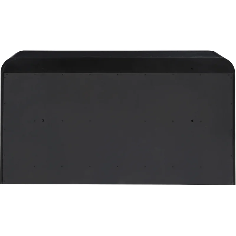 Meridian Furniture Siena Black Ash Wood and Natural Cane Dresser