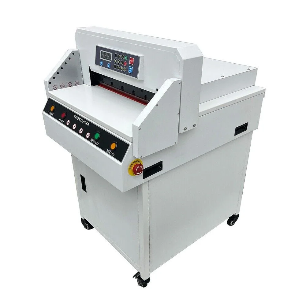 PreAsion Electric Heavy Paper Cutter 17.7''/45cm CNC Paper Cutting Machine Double Key Cutting 110V