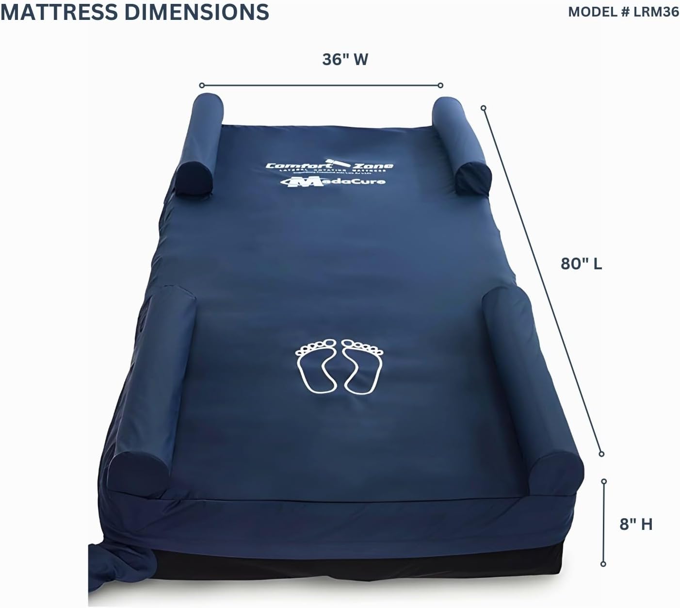 Medacure Lateral Rotation Mattress - Alternating Pressure and Low Air Loss, True Bariatric, 450 Lbs Weight Capacity - 80