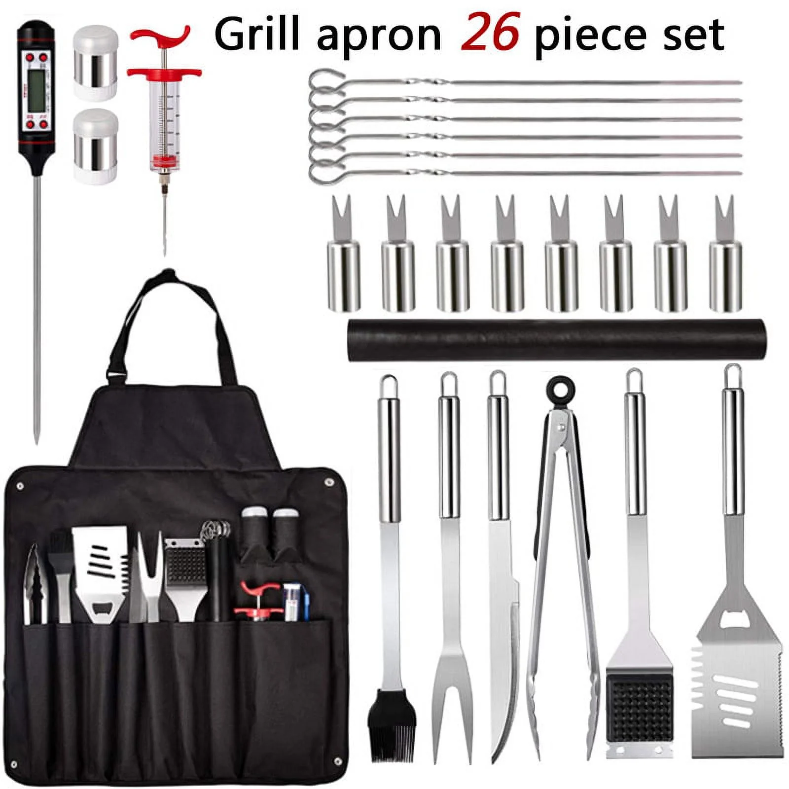 WXCOO 26-Piece BBQ Tool Set - Premium Stainless Steel Essentials for Grilling Enthusiasts