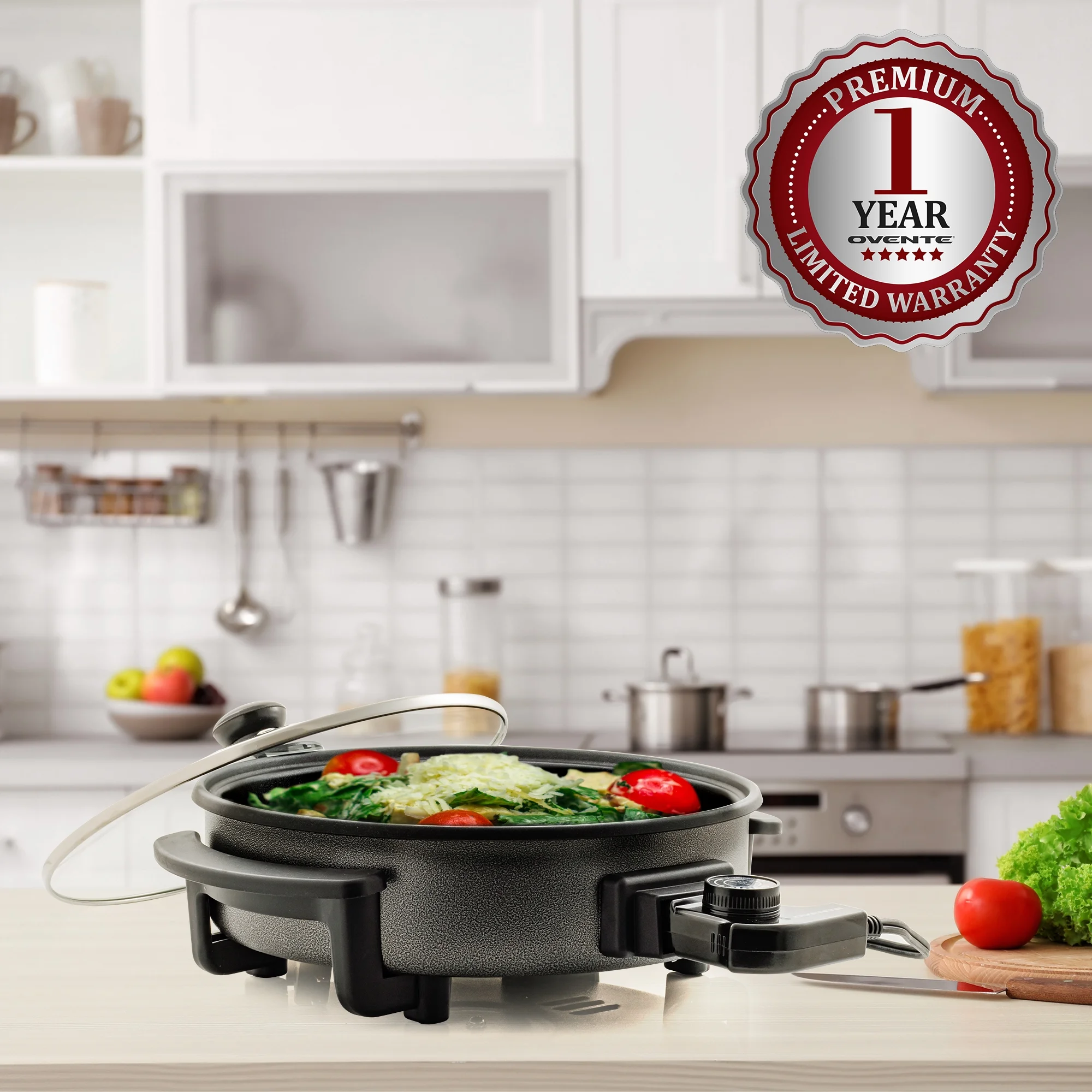 OVENTE Electric Skillet and Frying Pan, 12