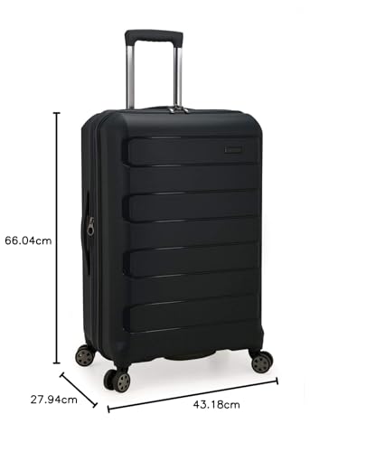 Traveler's Choice Pagosa Indestructible Hardshell Expandable Spinner Luggage, Black, 22