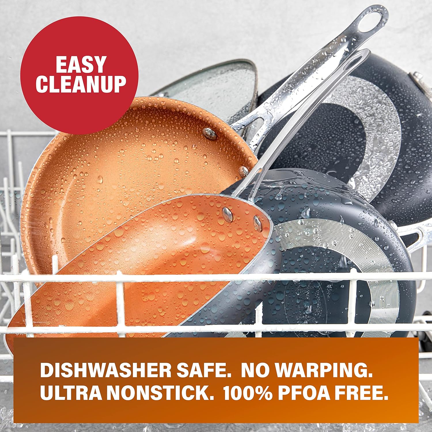 Gotham Steel Non Stick Frying Pan, 11” Square Ceramic Frying Pan Nonstick, Long Lasting Nonstick Cooking Pan, Induction Frying Pan, Egg Pan, Stay Cool Handle, Dishwasher & Oven Safe, 100% Toxin Free