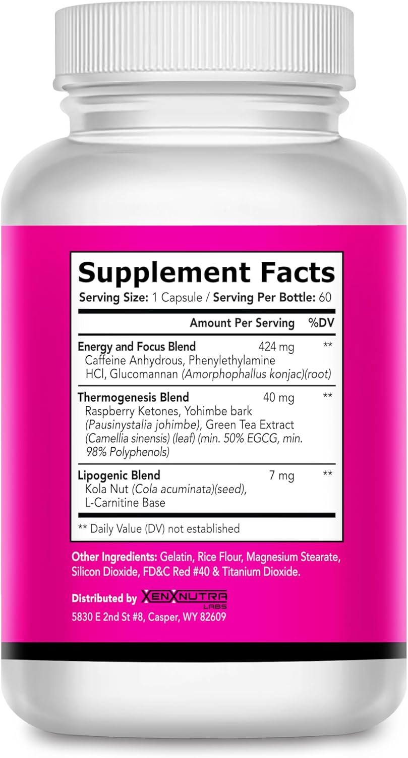 Skinny Girl- Advanced Weight loss Formula for Women- Best female Diet Pills That Work Fast- Lipogenic to curb your appetite- Thermogetic to burn away fat- Boost Energy and Focus- 60 Caps