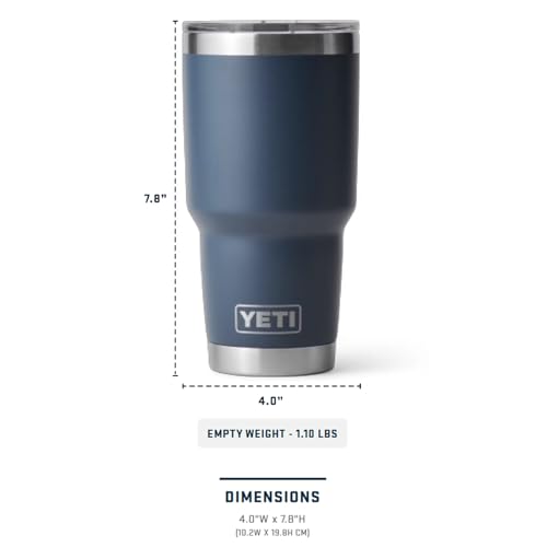 YETI Rambler 30 oz Stainless Steel Vacuum Insulated Tumbler w/MagSlider Lid, Black