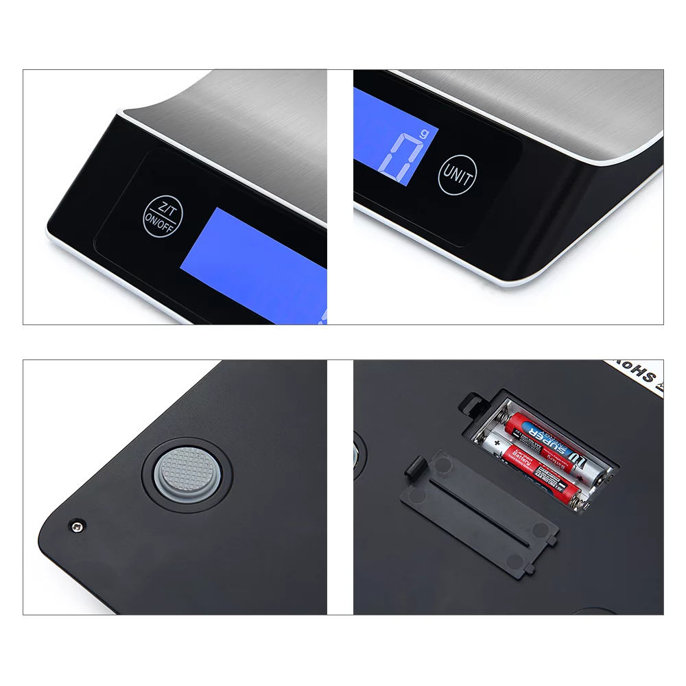 Food Scale, Kitchen Scale for Weight Loss, Baking, Cooking, Keto and Meal Prep, Coffee Scale, Digital Display in Grams, Ounces, Milliliters, and Pounds,Stainless Steel