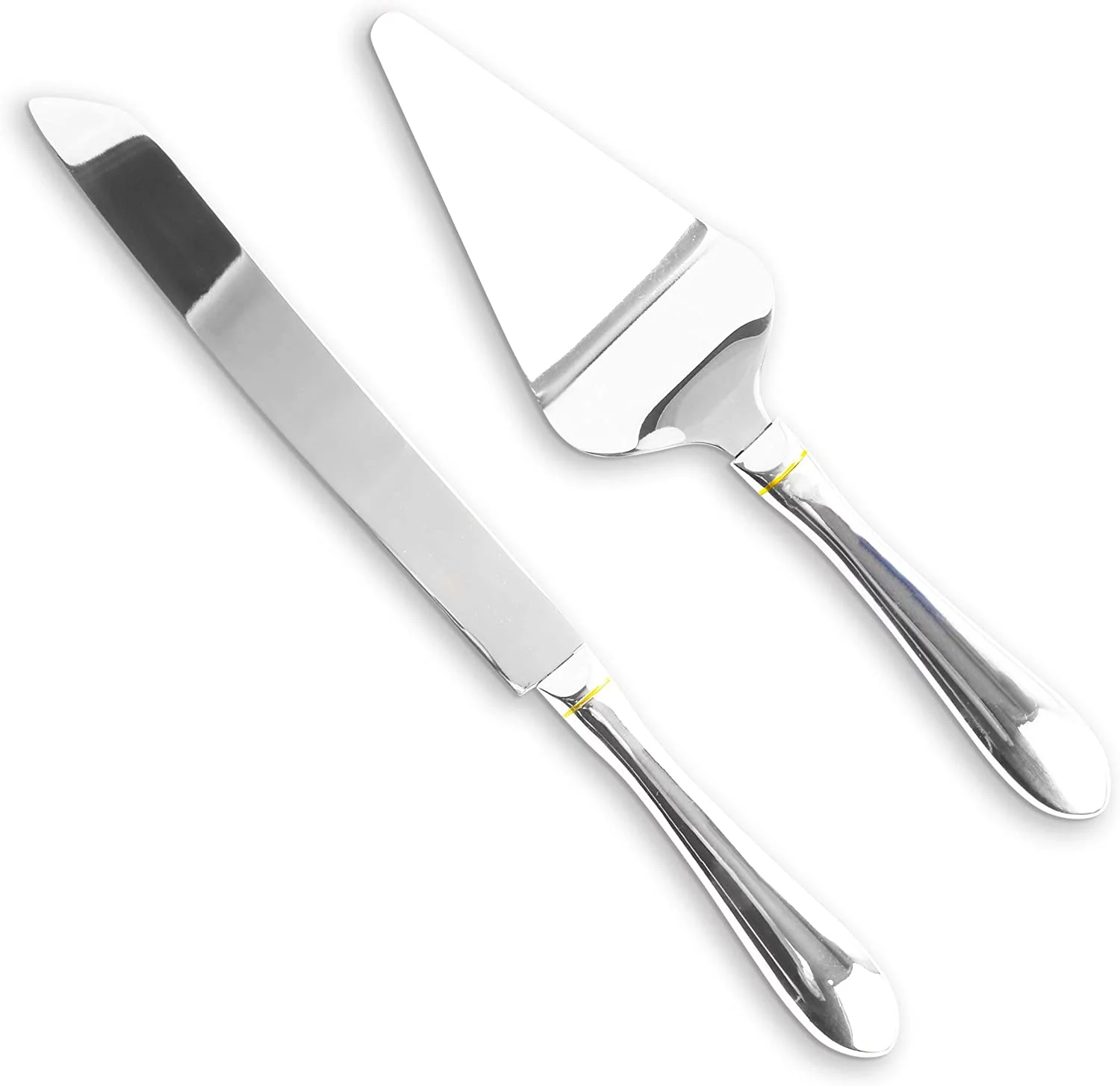 Stainless Steel Cake Serving - Cake Knife and Server Set - Cake Serving Set With Serrated Blade for Easier Cutting - Silver -Holidays, Birthdays, Wedding, Anniversary