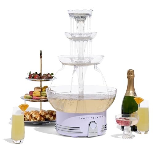 Nostalgia LPF230 3-Tier Lighted Party Fountain, Holds 1.5 Gallons, LED Lighted Base, Includes 8 Reusable Cups