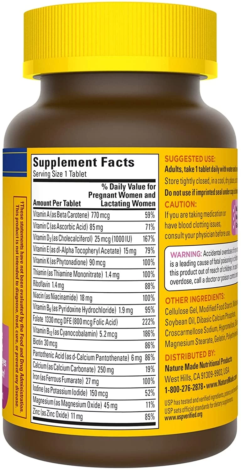 Nature Made Prenatal Multi Dietary Supplement , 90 Tablets ea (Pack of 2)