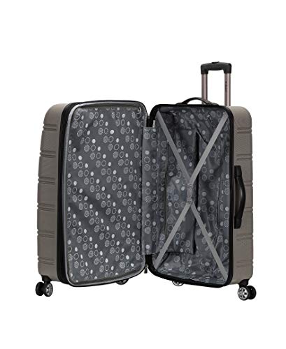 Rockland Vara Softside 3-Piece Upright Luggage Set, Expandable,Black dot, (20/22/28)