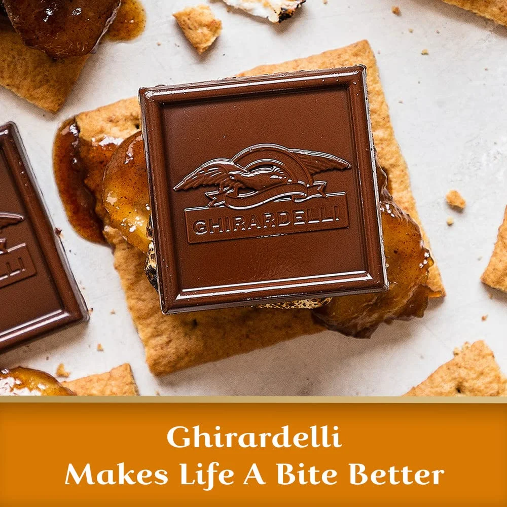 GHIRARDELLI Milk Chocolate Squares with Caramel Filling, Milk Chocolate Caramel Candy Squares, (Pack of 3)