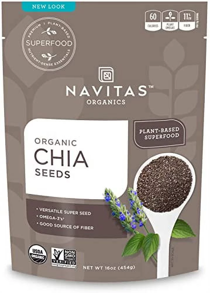 Navitas Organics Chia Seeds, 16 oz. Bag, 38 Servings - Organic, Non-GMO, Gluten-Free