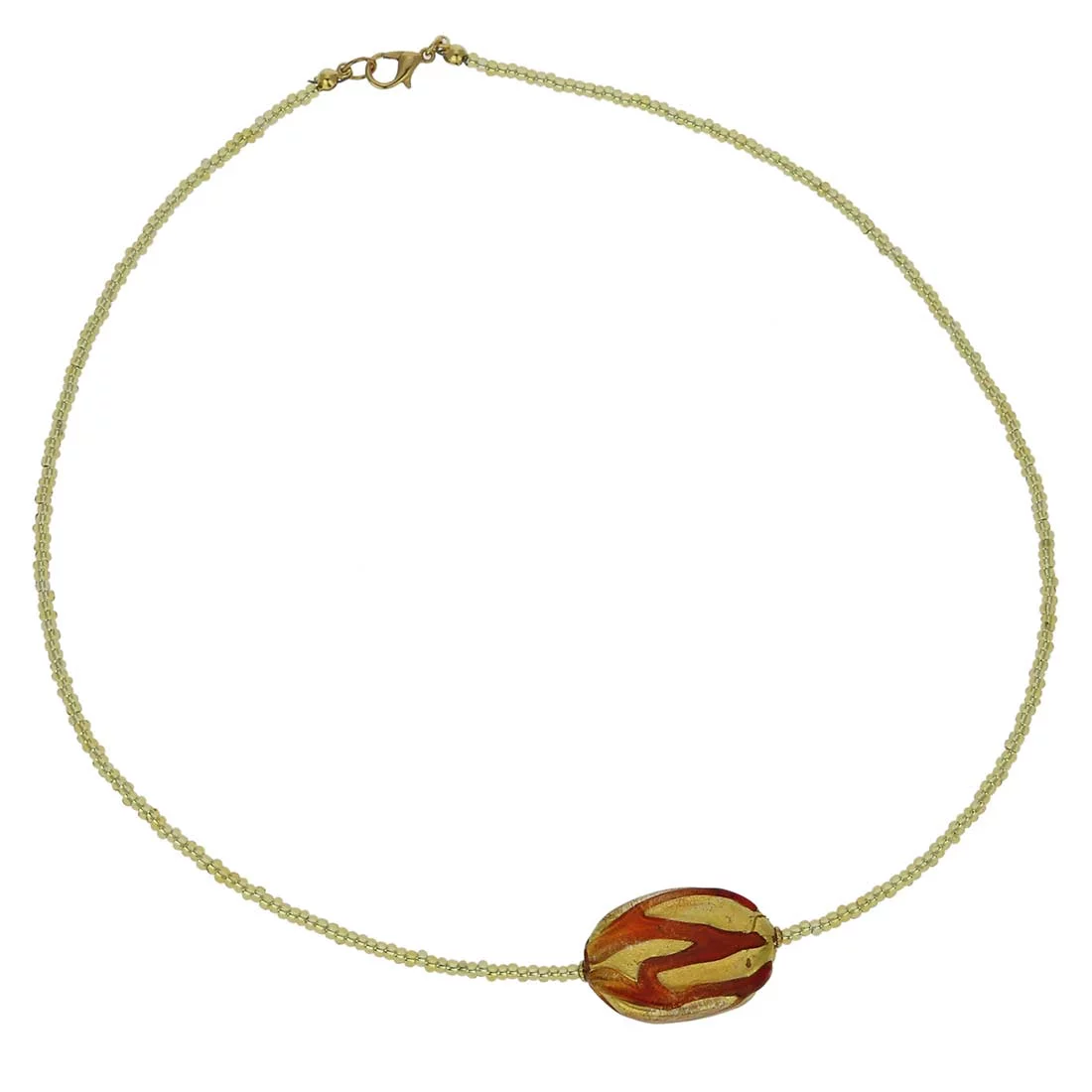 GlassOfVenice Murano Glass Royal Red Oval Necklace