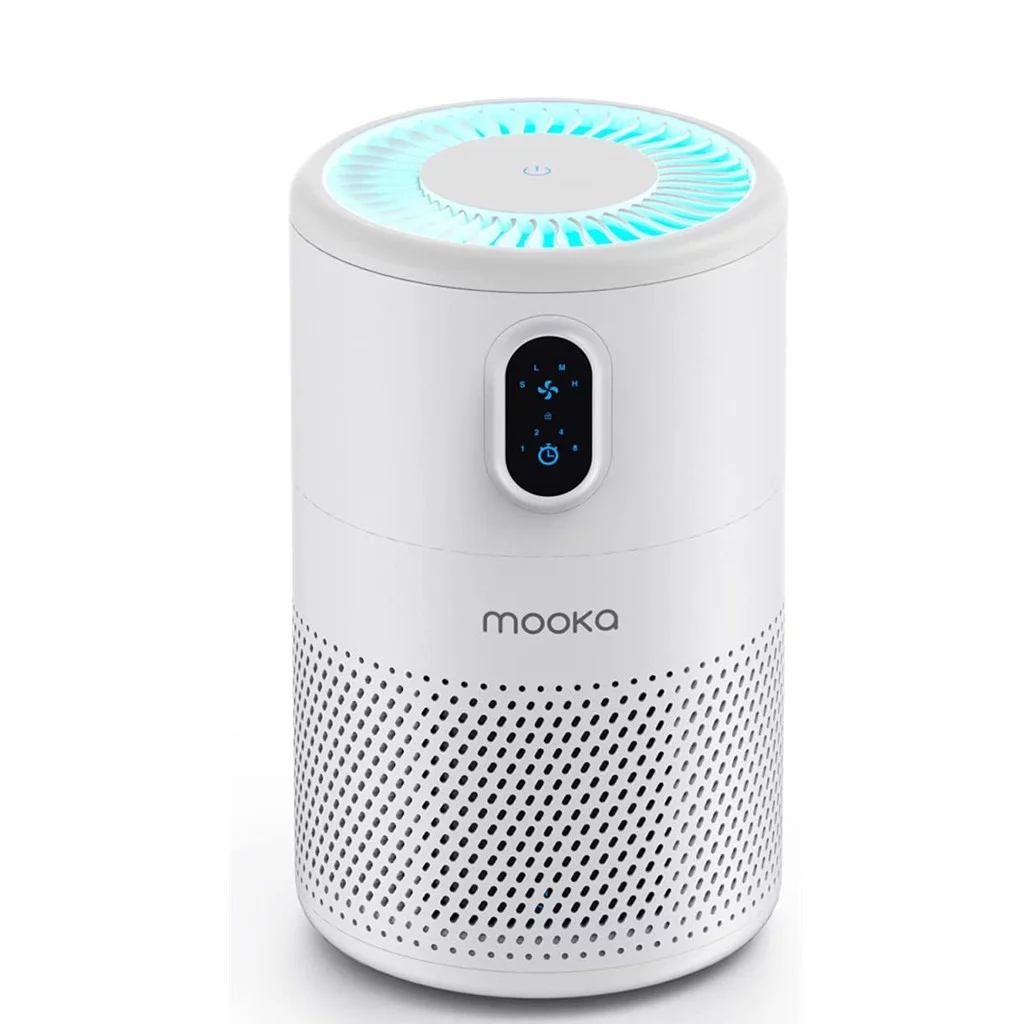 MOOKA Air Purifiers for Home Bedroom up to 860ft², Air Cleaner with HEPA filter, B-D02L White