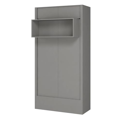 Oakland Living Easy-Lift Full Murphy Wall Bed in White with Shelf