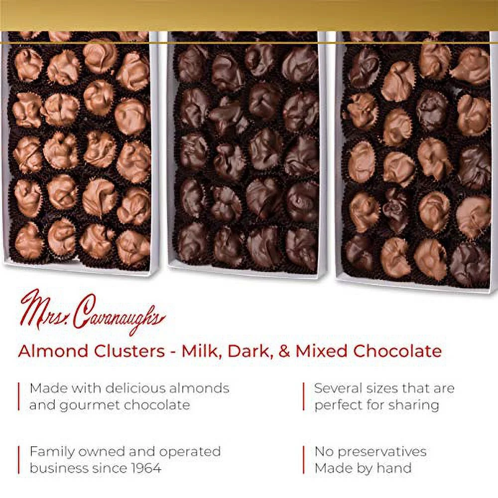 1 Lb Almond Clusters Mixed (Milk 65%  Dark 35%) Chocolate