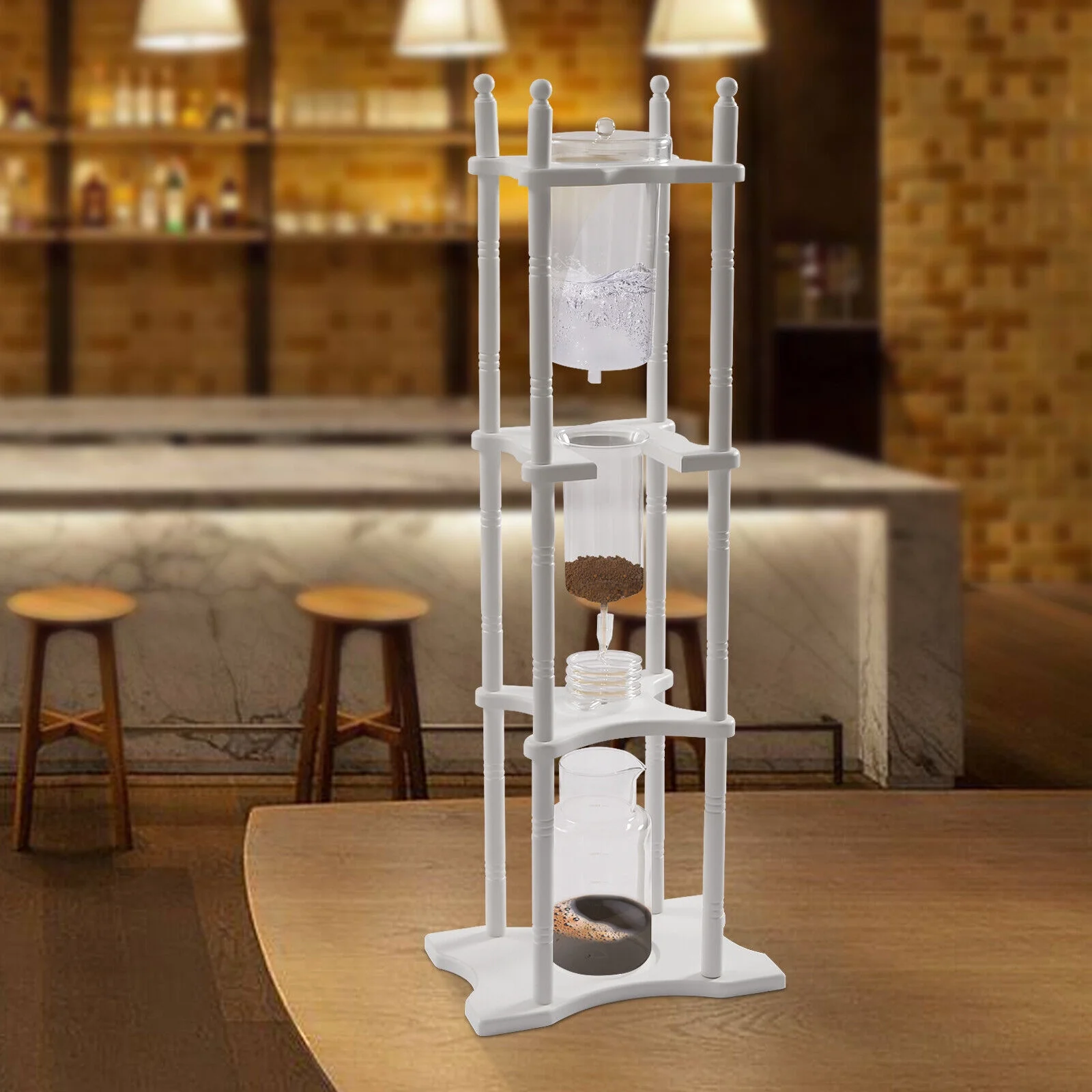 Ice Drip Cold Brew Coffee Maker Ice Coffee Machine with Slow Drip Coffee Tower