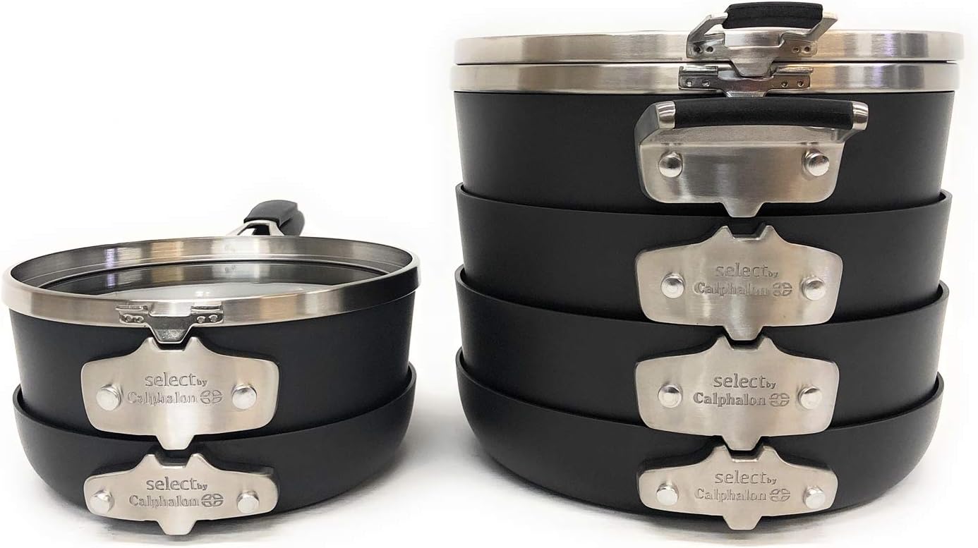 Calphalon Select 9pc Space Saving Hard-Anodized Nonstick Cookware Set
