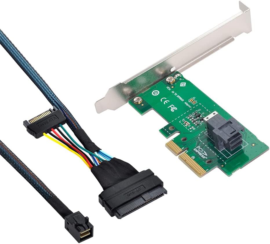 Xiwai PCI-E 3.0 4.0 to SFF-8643 Card Adapter and U.2 U2 SFF-8639 NVME PCIe SSD Cable for Mainboard SSD