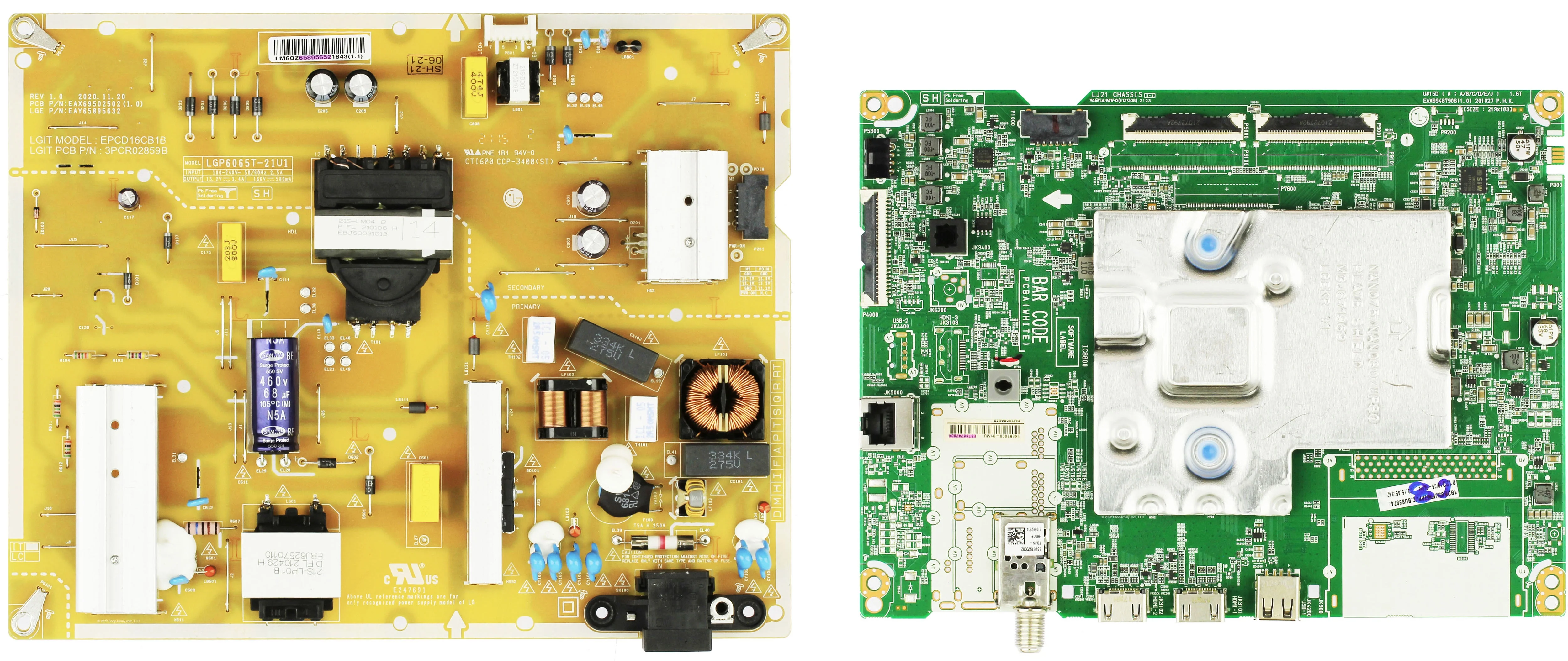 LG 65UP7670PUC.BUSYLKR AUSLYKR Complete LED TV Repair Parts Kit