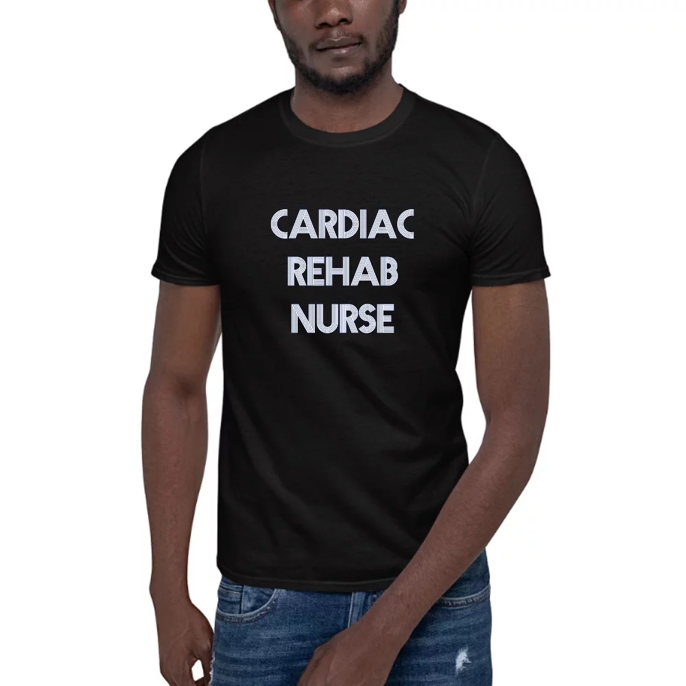 L Cardiac Rehab Nurse Retro Style Short Sleeve Cotton T-Shirt By Undefined Gifts