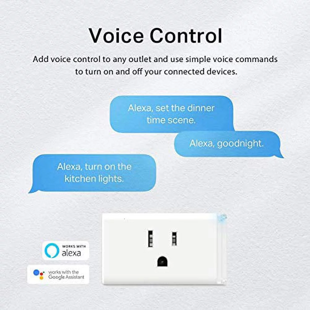 Kasa Smart Plug HS103P3, Smart Home Wi-Fi Outlet Works with Alexa, Echo, Google Home & IFTTT, No Hub Required, Remote Control,15 Amp,UL Certified, 3-Pack , White