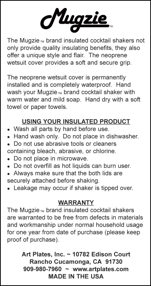 Cross Toss  - Mugzie Cocktail Shaker