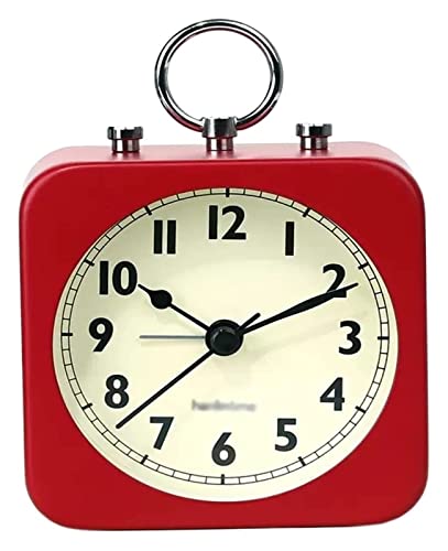 Alarm Clocks BedsideBedside Silent Alarm Clocks,Small Digital Desk Clock,Alarm Clock Alarm Clock with Square Metal Case, Non Ticking Battery Operated Small Square Clock for Bedside Desk Table Living R